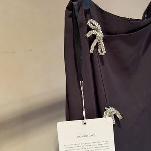 Stylish Black Skirt with Sparkling bow diamonds